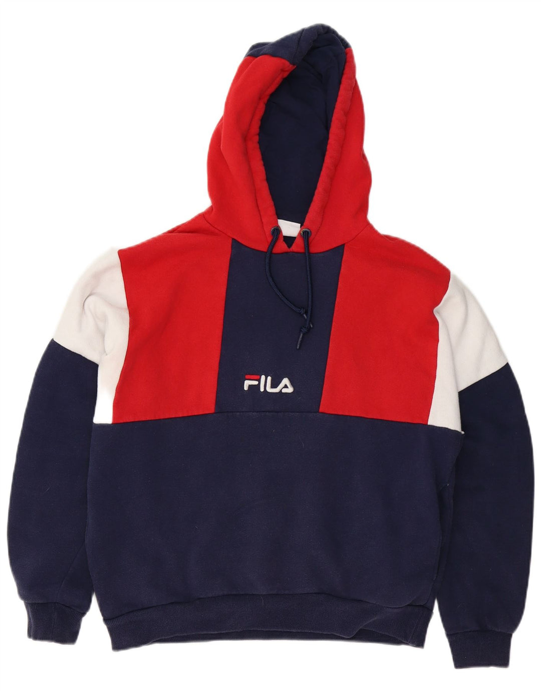 Fila Womens Oversized Hoodie Jumper UK 10 Small Multicoloured Colourblock