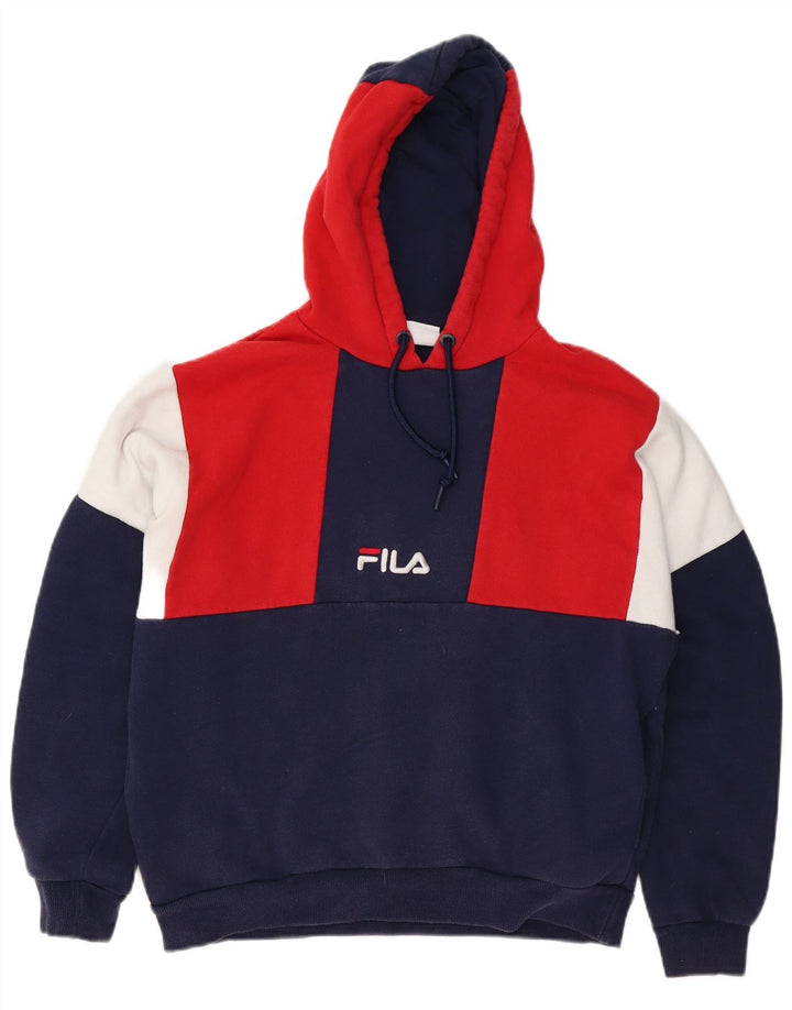 Fila Womens Oversized Hoodie Jumper UK 10 Small Multicoloured Colourblock