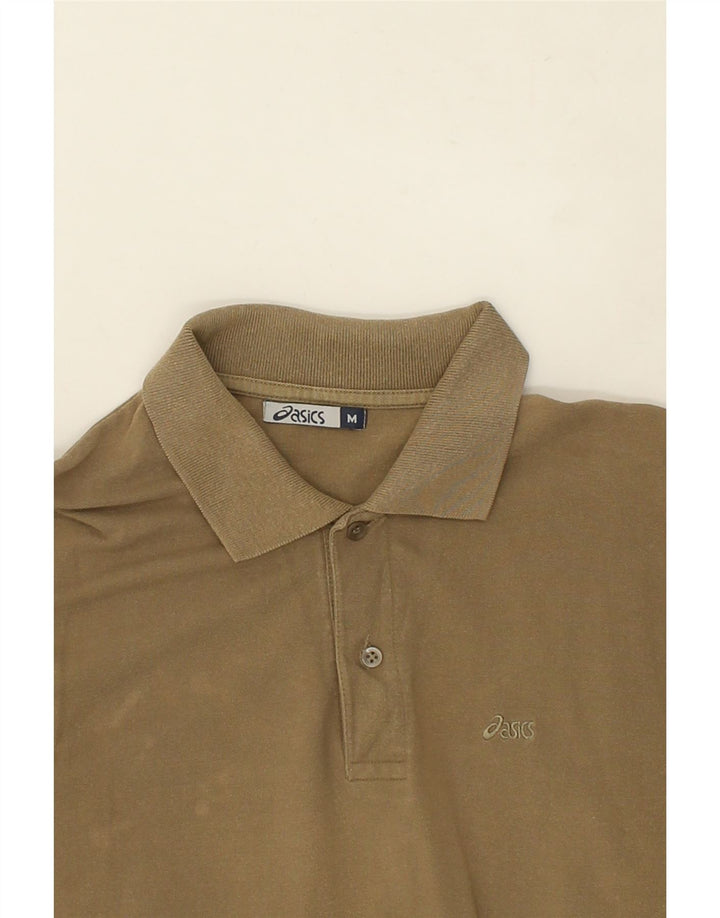 ASICS Mens Polo Shirt Medium Brown Cotton Vintage Asics and Second-Hand Asics from Messina Hembry 