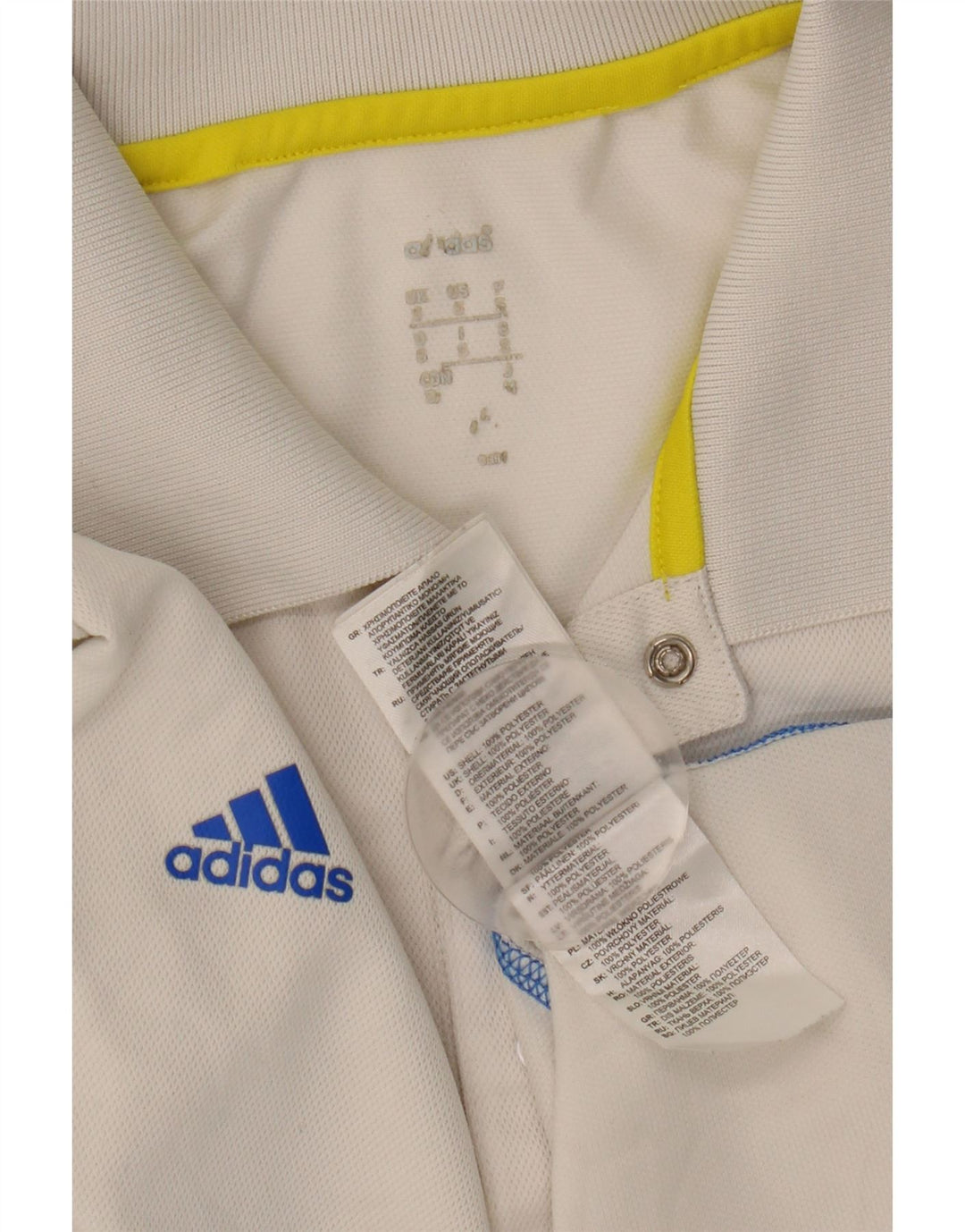 ADIDAS Mens Climalite Polo Shirt Small White Polyester