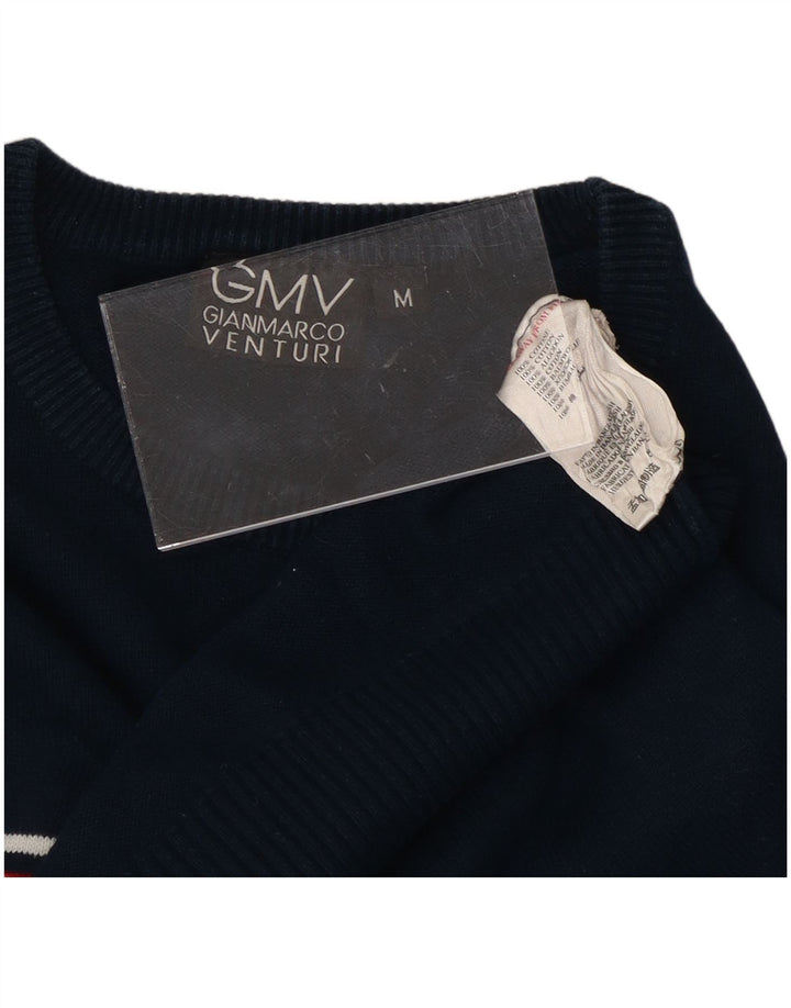 GIAN MARCO VENTURI Womens Crew Neck Jumper Sweater UK 14 Medium Navy Blue