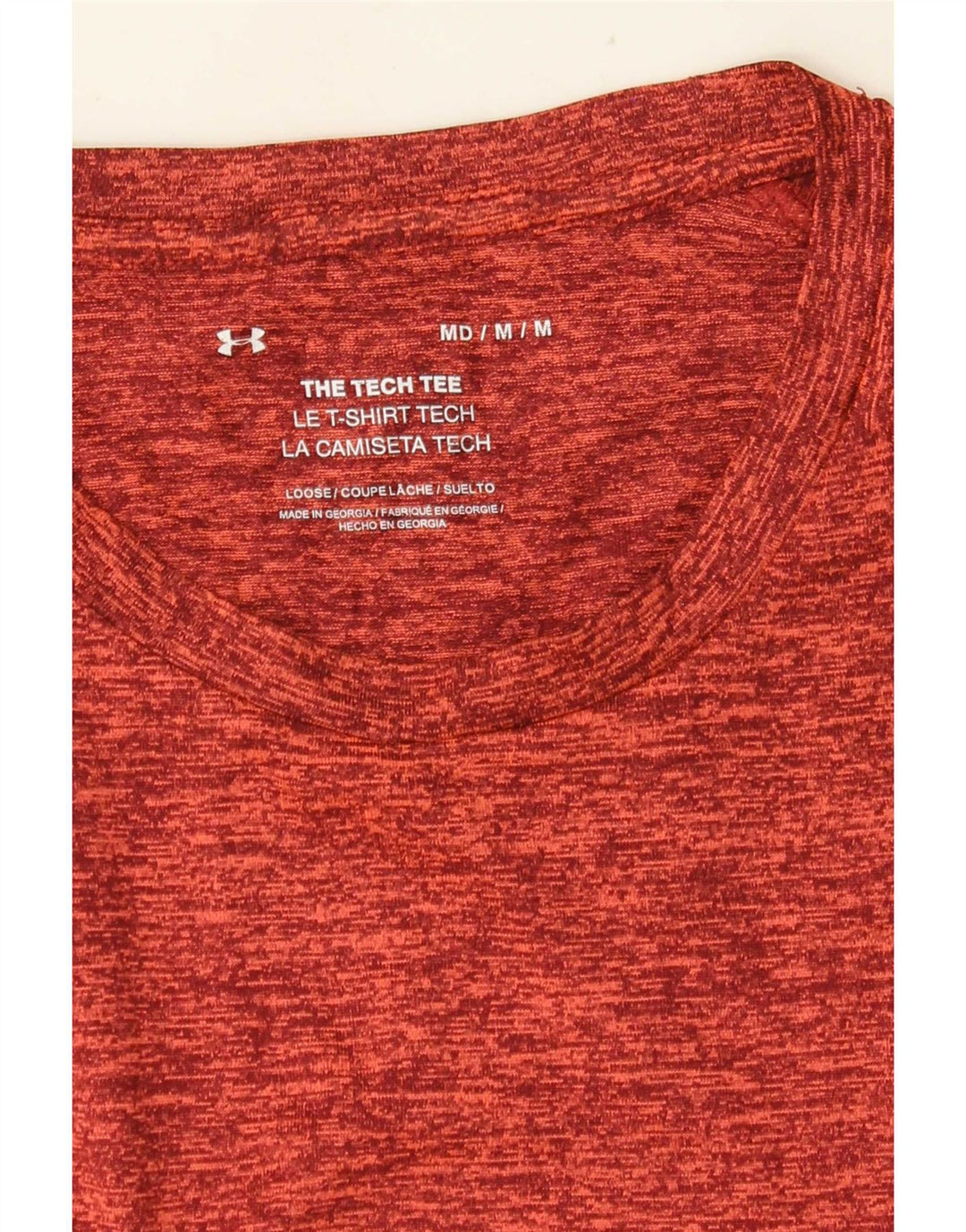 Under Armour Mens T-Shirt Top Medium Red Flecked