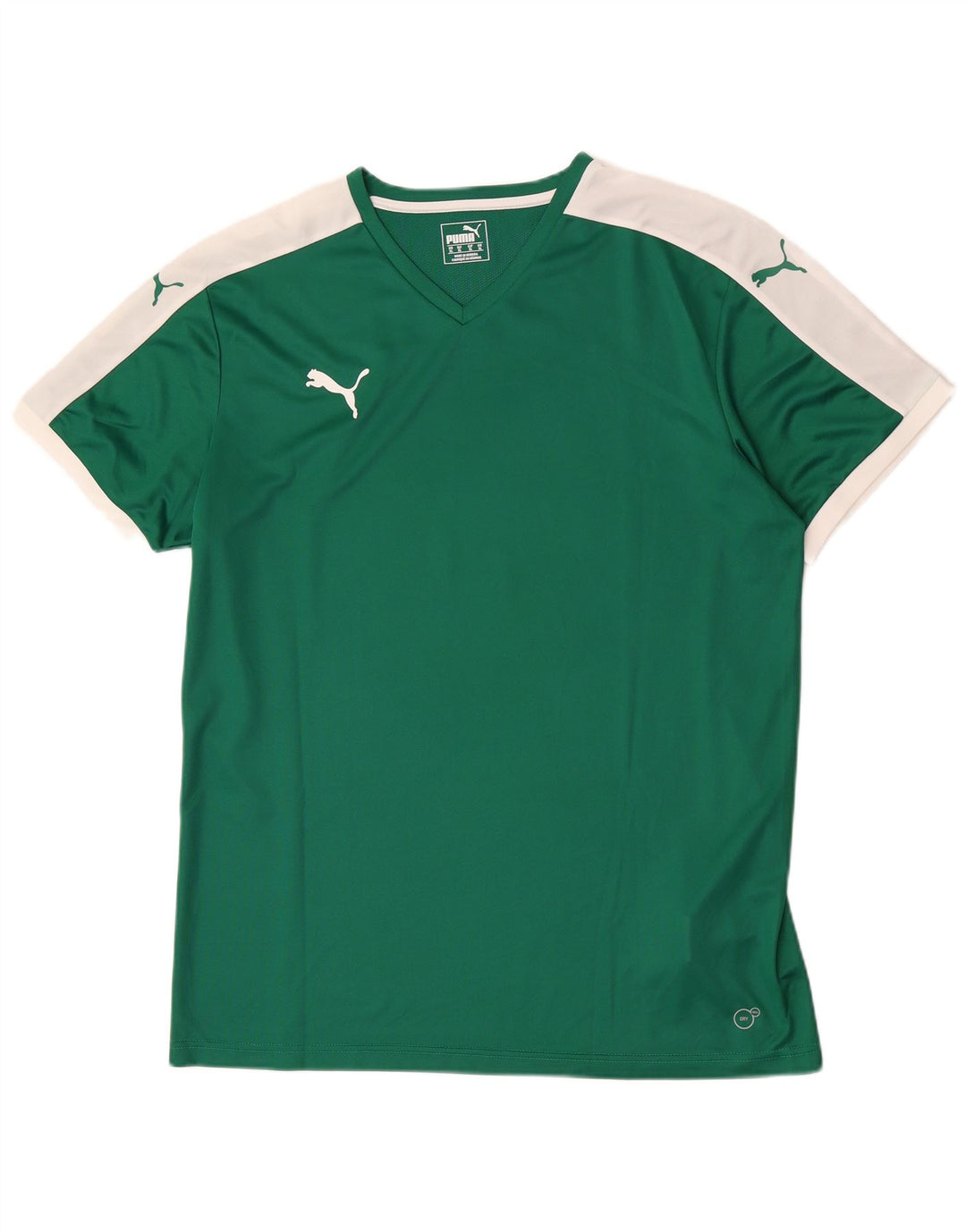 Puma Mens T-Shirt Top XL Green Colourblock Polyester
