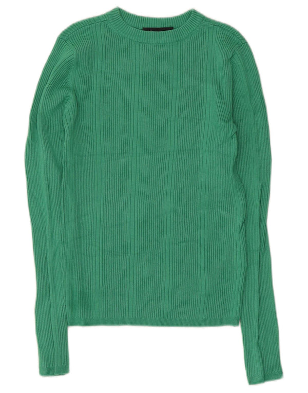 Marks & Spencer Womens Crop Boat Neck Jumper Sweater UK 10 Small Green