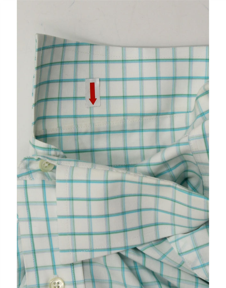 BROOKS BROTHERS Mens 346 Slim Fit Shirt Size 15 Medium Blue Check Cotton Vintage Brooks Brothers and Second-Hand Brooks Brothers from Messina Hembry 