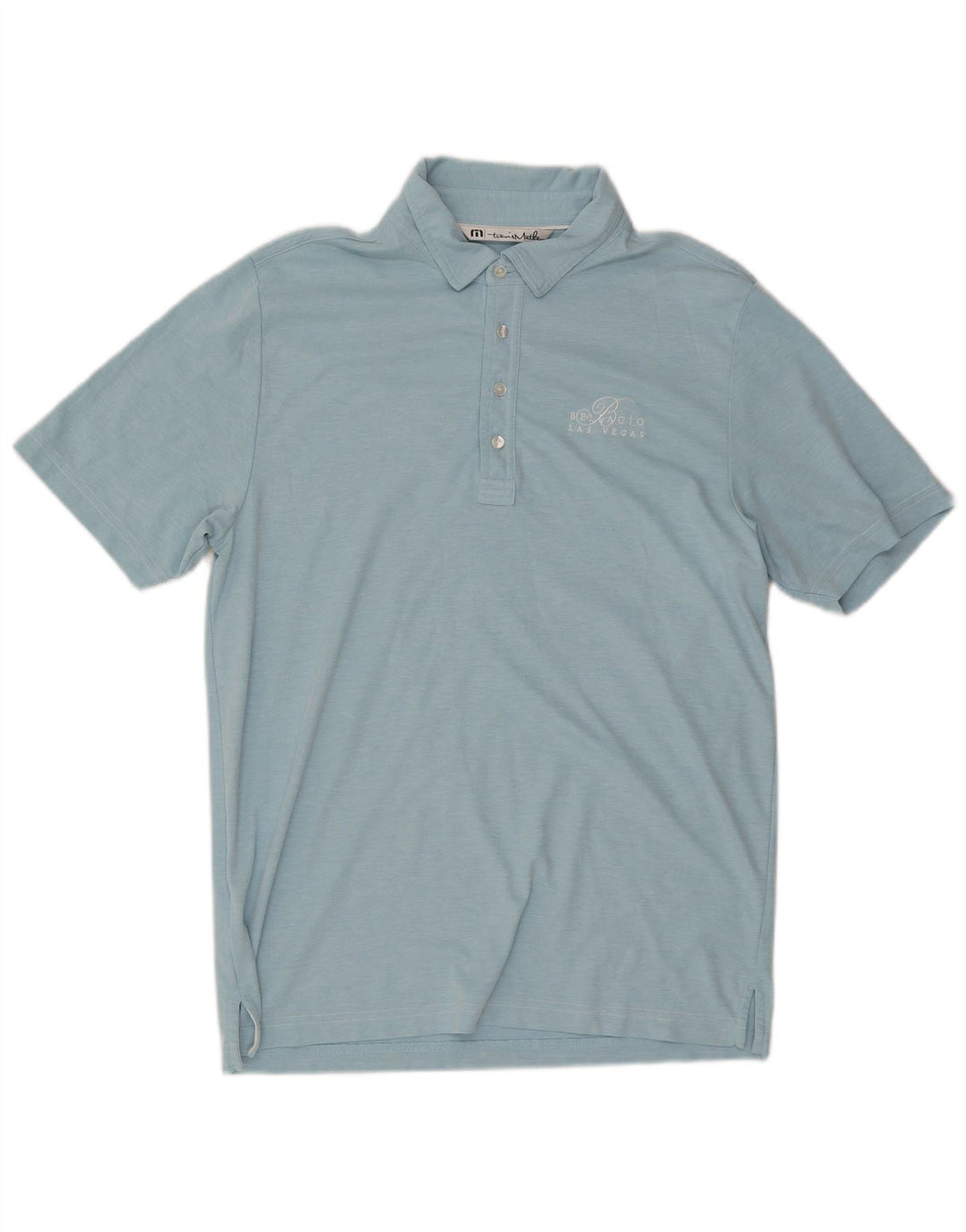 Travis Mathew Mens Polo Shirt Medium Blue Cotton