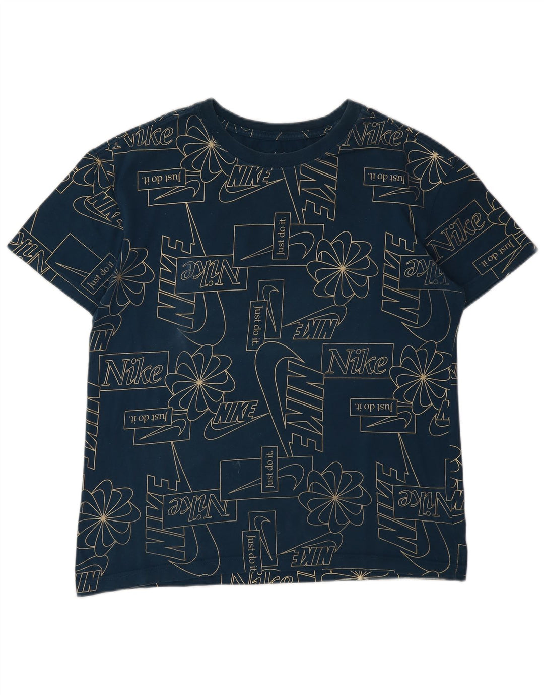 Nike Mens Graphic T-Shirt Top Small Navy Blue Cotton