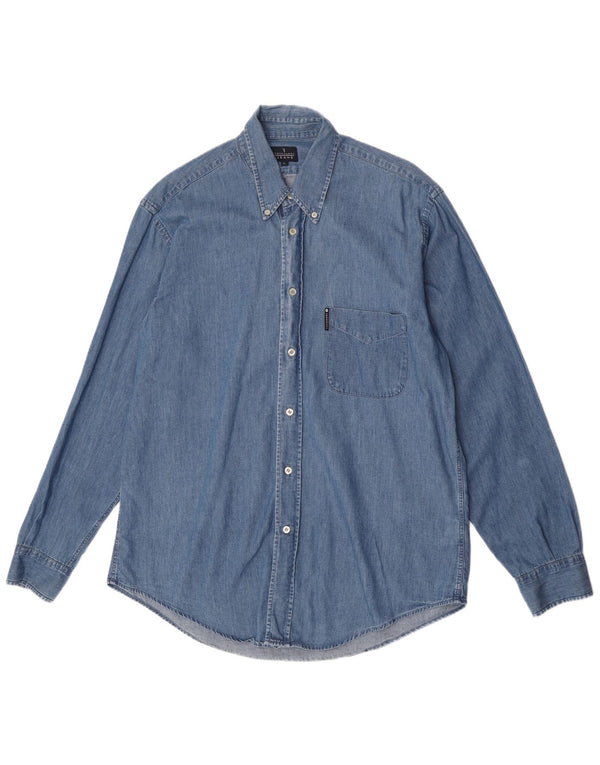 Trussardi Mens Denim Shirt Large Blue