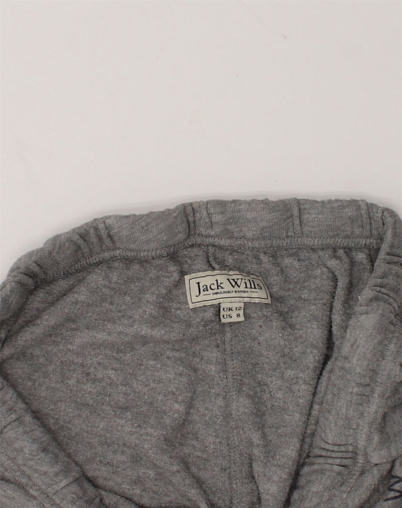 JACK WILLS Womens Tracksuit Trousers Joggers UK 12 Medium Grey Cotton | Vintage Jack Wills | Thrift | Second-Hand Jack Wills | Used Clothing | Messina Hembry 