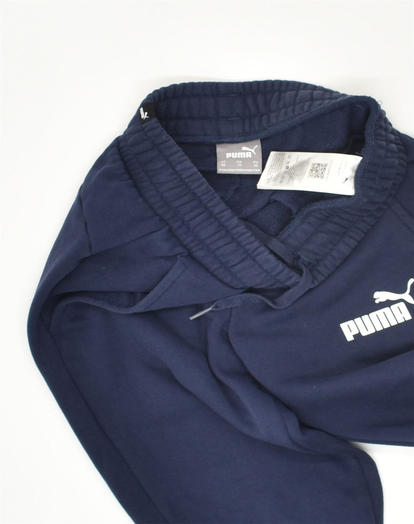 PUMA Womens Tracksuit Trousers Joggers UK 6 XS Navy Blue Polyester | Vintage Puma | Thrift | Second-Hand Puma | Used Clothing | Messina Hembry 