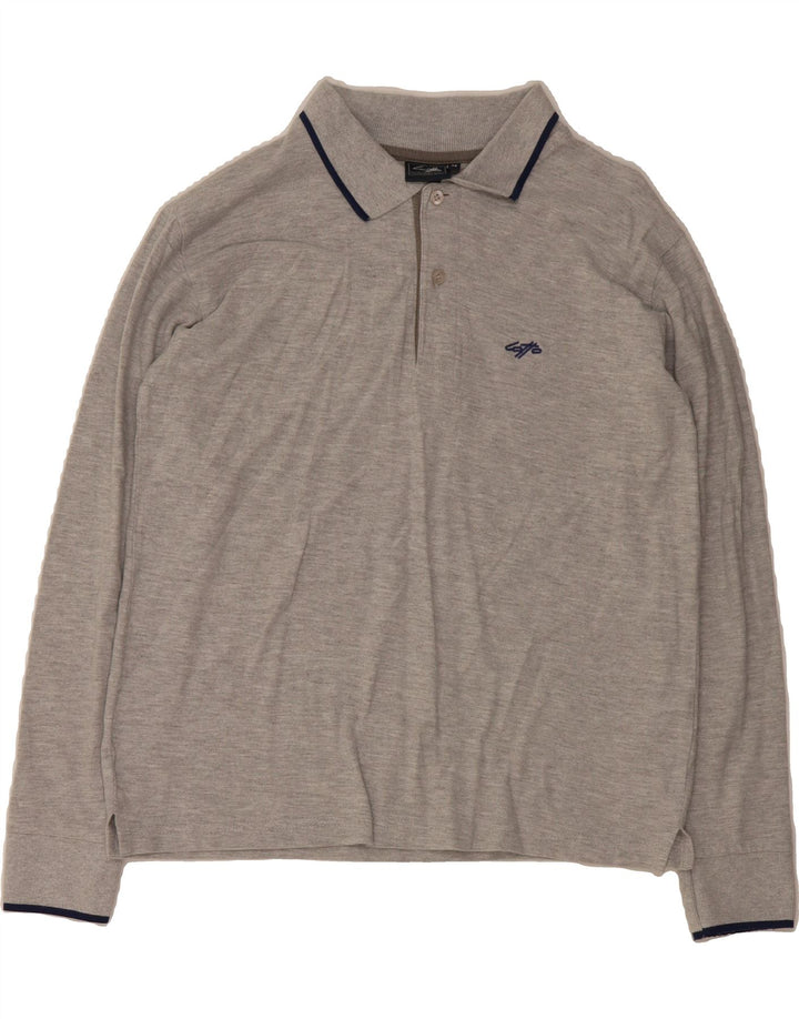 LOTTO Mens Long Sleeve Polo Shirt Medium Grey Cotton Vintage Lotto and Second-Hand Lotto from Messina Hembry 