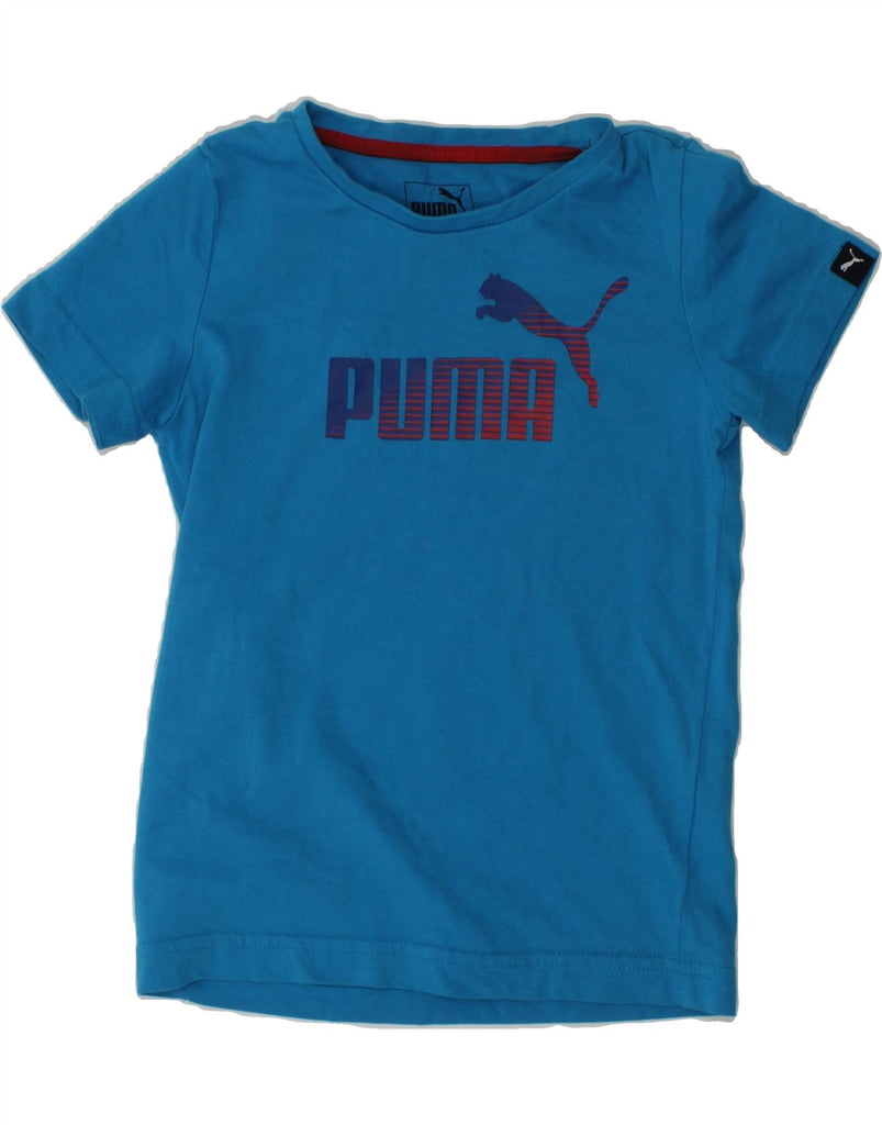 PUMA Boys Graphic T-Shirt Top 5-6 Years Blue Cotton | Vintage Puma | Thrift | Second-Hand Puma | Used Clothing | Messina Hembry 