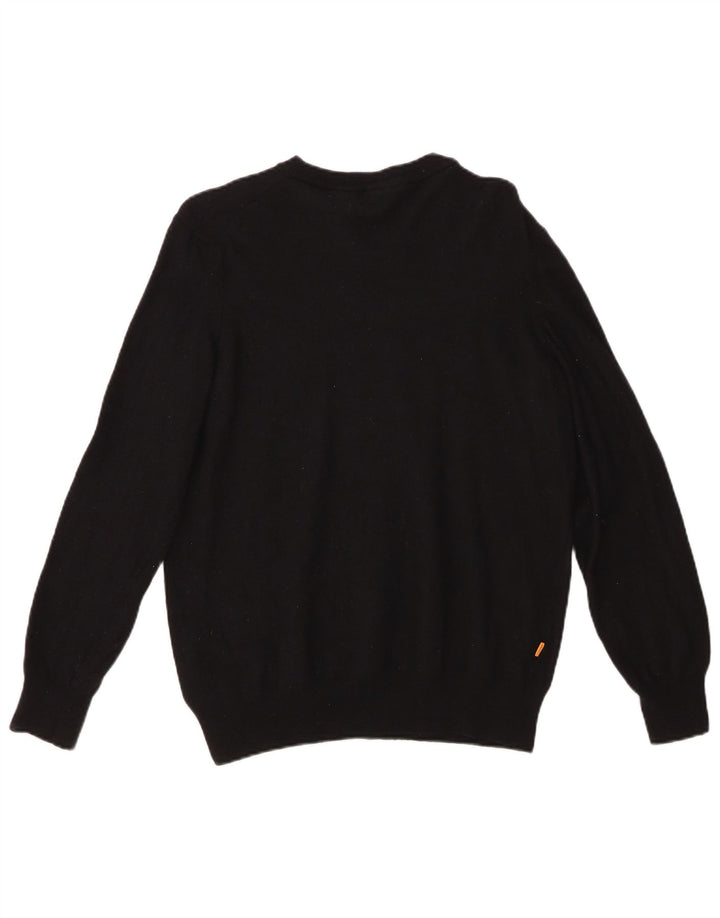 TIMBERLAND Womens Crew Neck Jumper Sweater UK 16 Large Black Wool