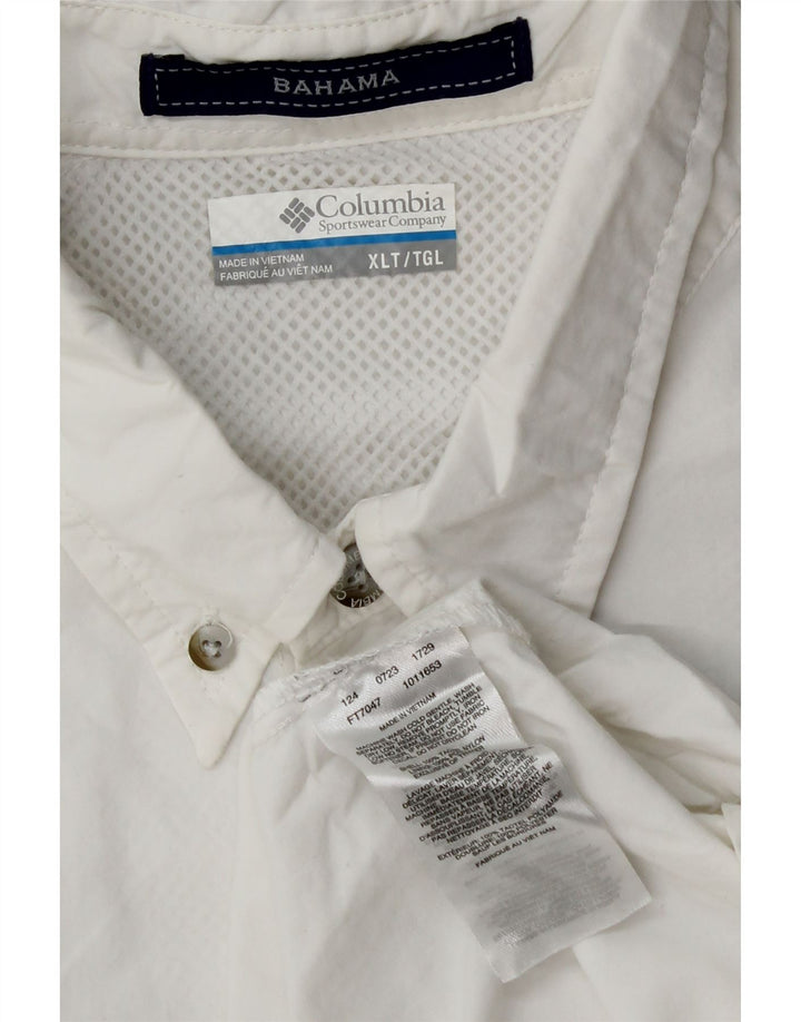 Columbia Mens Tall Short Sleeve Shirt XL White Polyester
