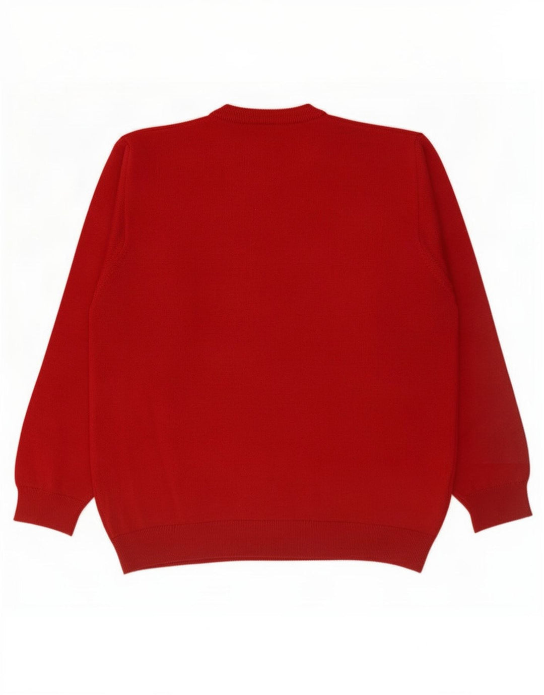 Lacoste Mens Crew Neck Jumper Sweater Size 5 Large Red Wool
