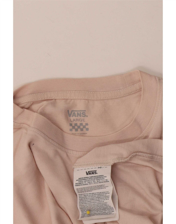 Vans Mens T-Shirt Top Large Pink Cotton