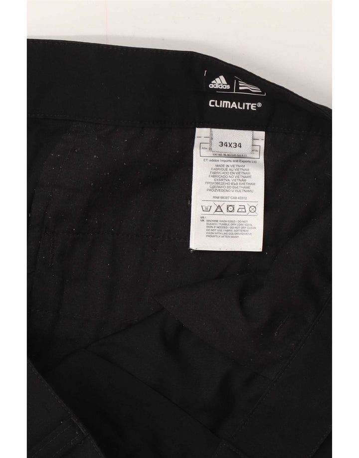 Adidas Mens Climalite Straight Chino Trousers W34 L34 Black Polyester
