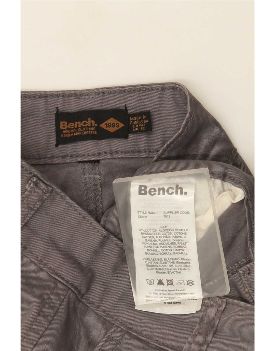 Bench Womens Cargo Shorts UK 12 Medium W30 Grey Cotton