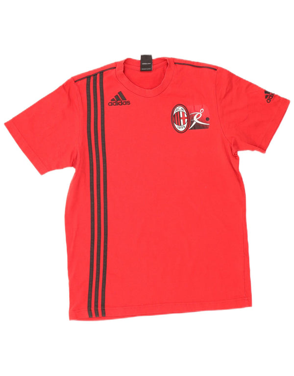 Adidas Mens AC Milan Graphic T-Shirt Top Small Red Cotton