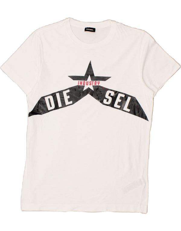 DIESEL Boys Graphic T-Shirt Top 13-14 Years White Cotton