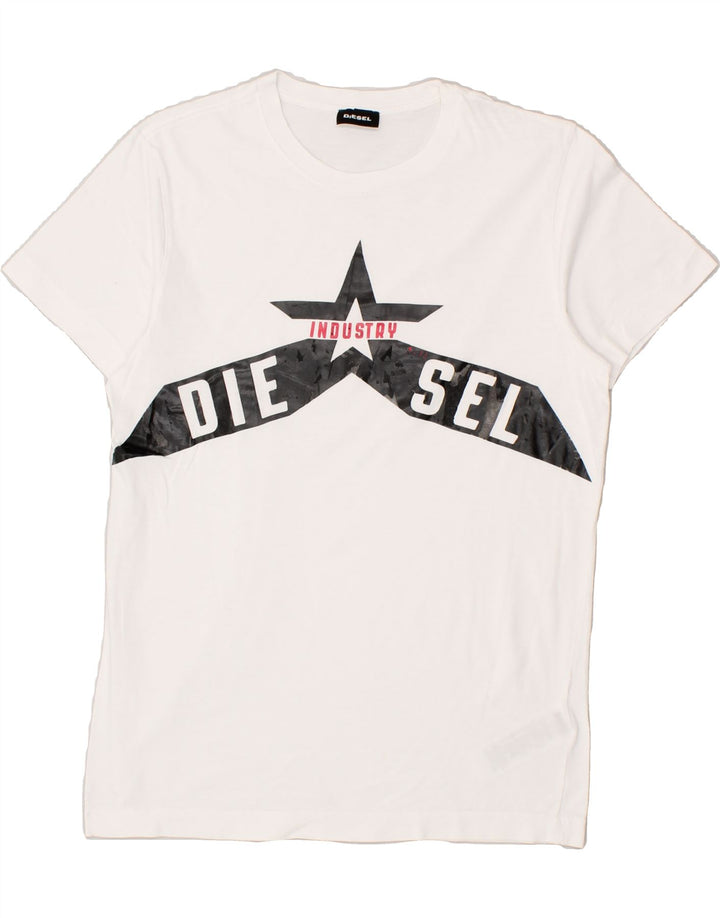 DIESEL Boys Graphic T-Shirt Top 13-14 Years White Cotton
