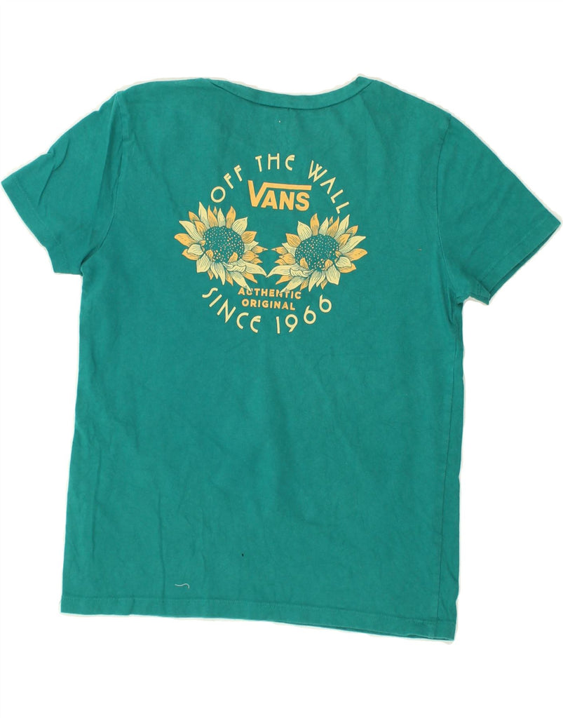 VANS Womens Graphic T-Shirt Top UK 10 Small  Turquoise | Vintage Vans | Thrift | Second-Hand Vans | Used Clothing | Messina Hembry 