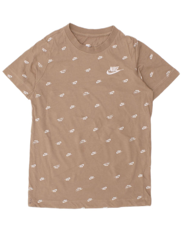 Nike Boys Graphic T-Shirt Top 8-9 Years Small Beige Cotton