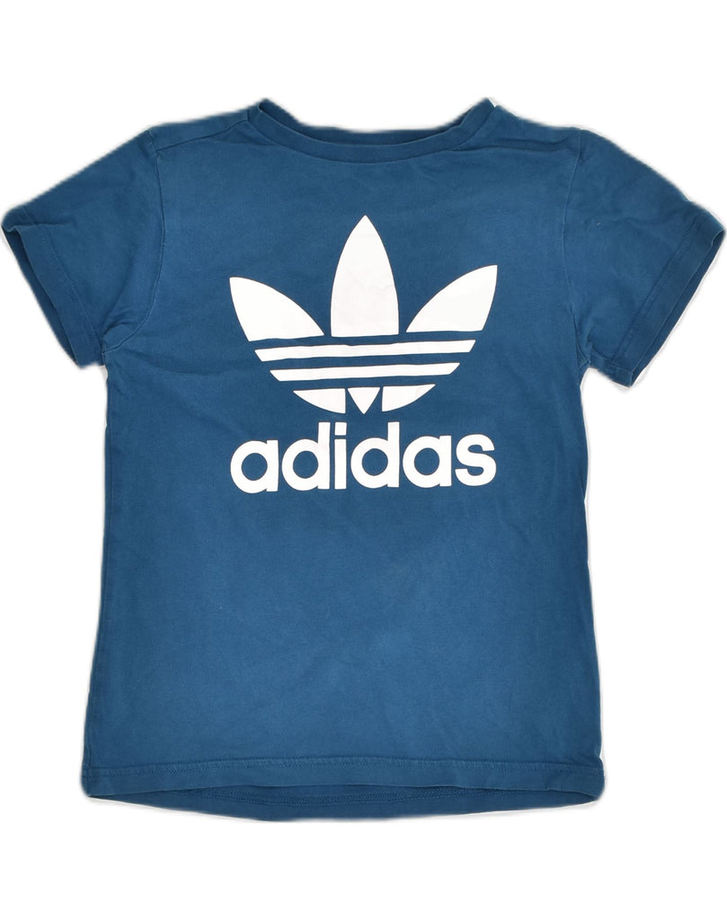 ADIDAS Boys Graphic T-Shirt Top 9-10 Years Blue Cotton | Vintage Adidas | Thrift | Second-Hand Adidas | Used Clothing | Messina Hembry 