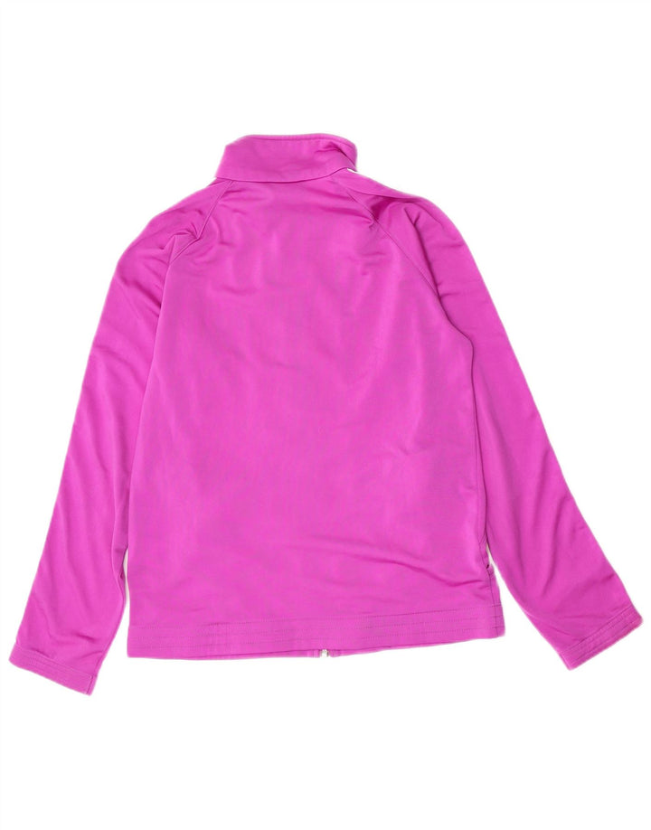 Adidas Girls Tracksuit Top Jacket 13-14 Years Purple Polyester