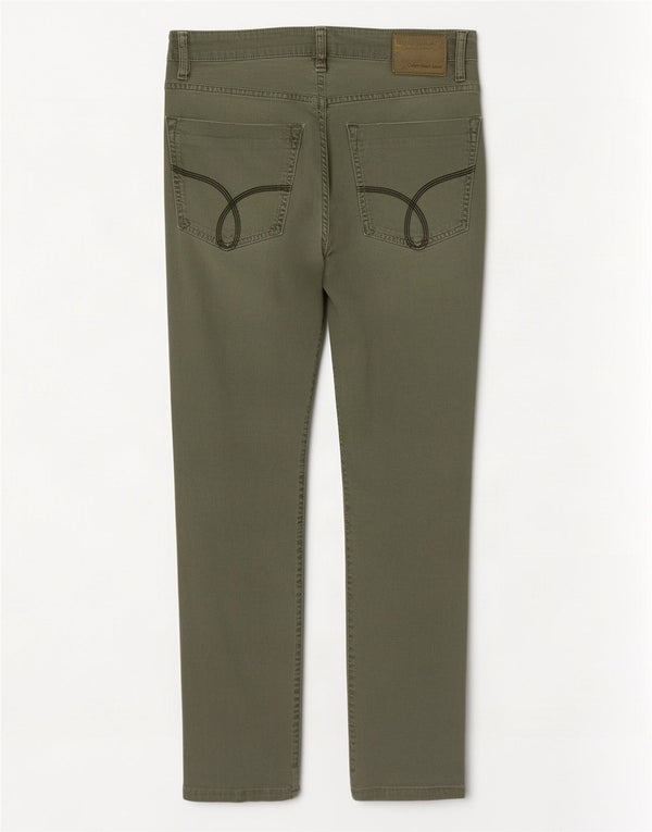 Calvin Klein Womens Skinny Cropped Trousers W28 L24 Green Cotton