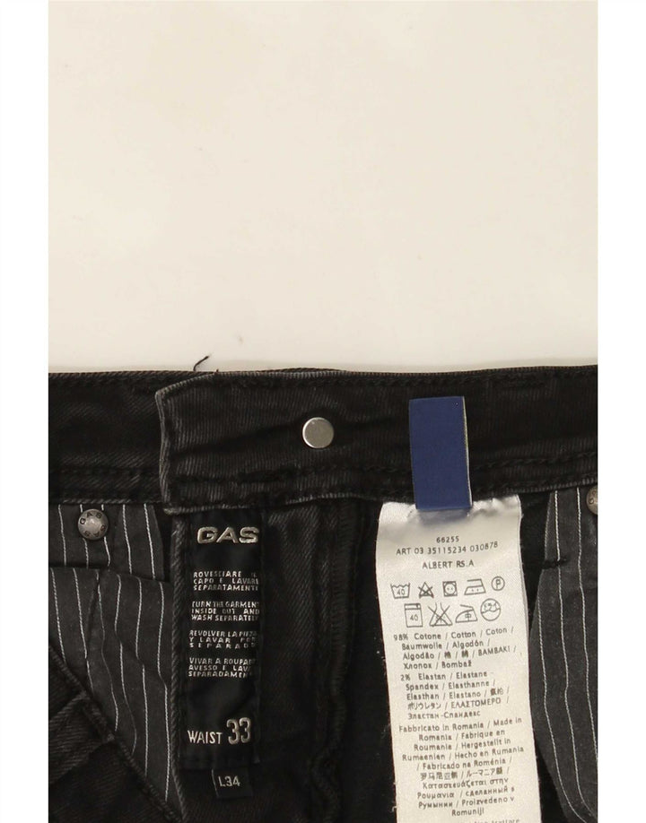 Gas Womens Albert Slim Jeans W33 L28 Black Cotton