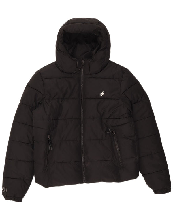 Superdry Mens Padded Jacket UK 44 2XL Black Polyester