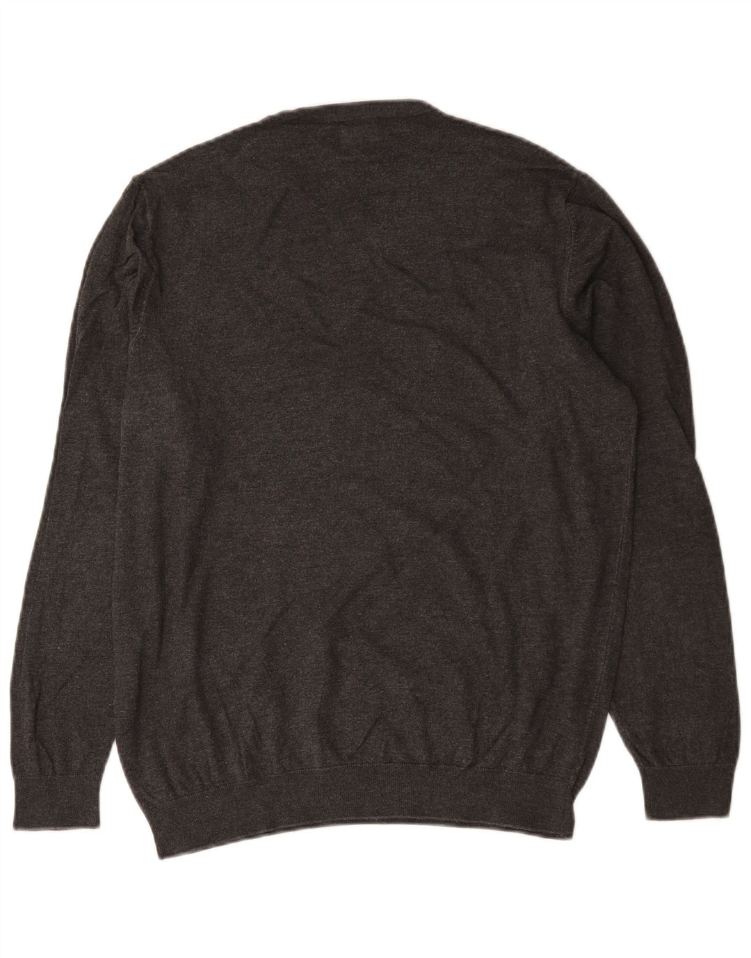 Zara Womens Crew Neck Jumper Sweater UK 14 Medium Grey Flecked Viscose