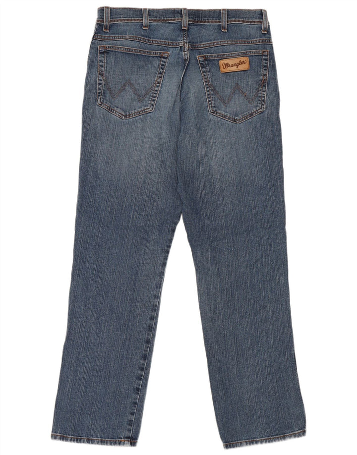 Wrangler Mens Straight Jeans W34 L32 Blue Cotton