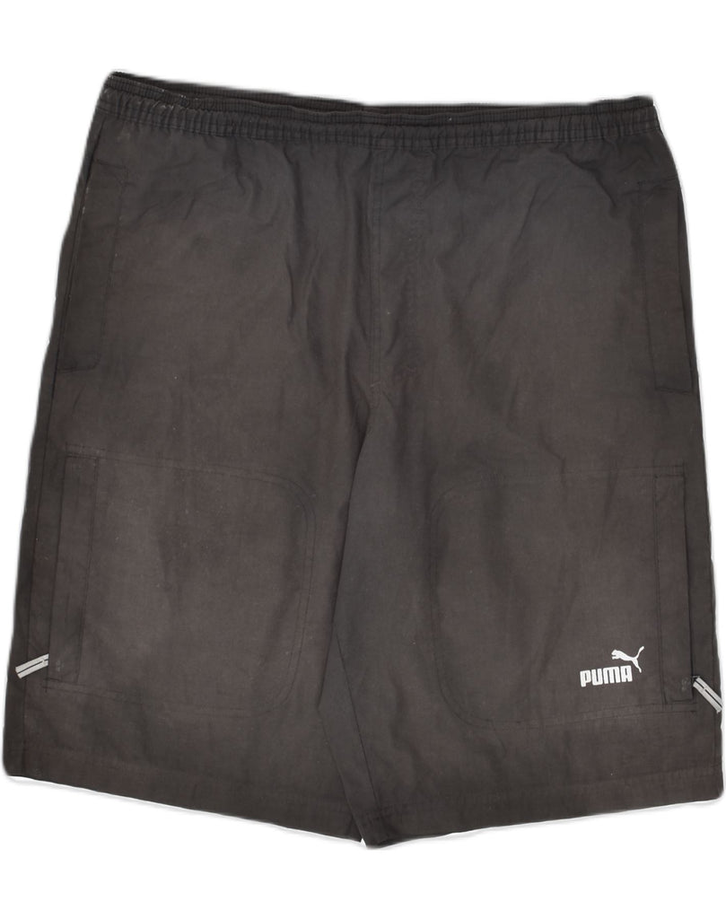 PUMA Mens Sport Shorts Small Black Cotton | Vintage Puma | Thrift | Second-Hand Puma | Used Clothing | Messina Hembry 