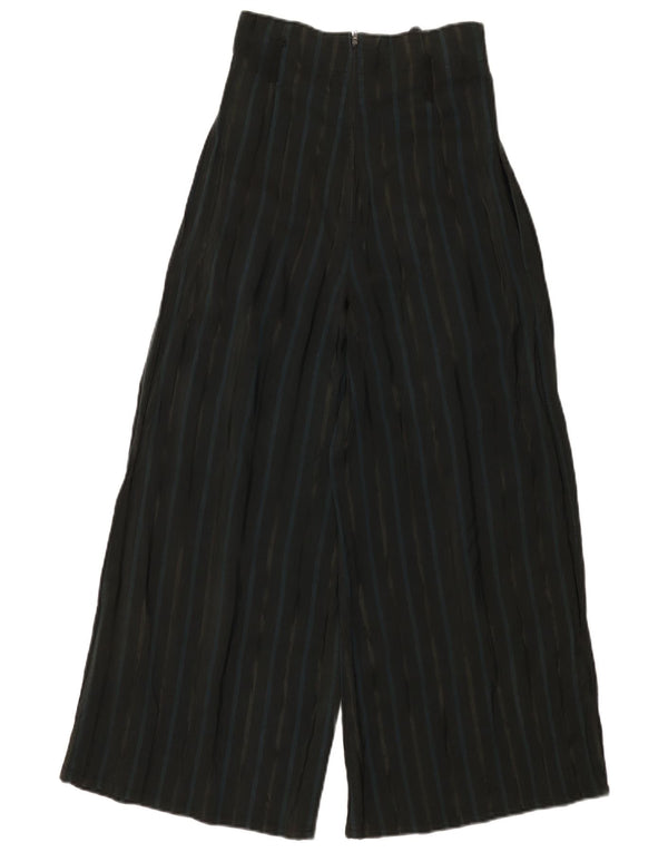Vintage Womens High Waist Cropped Trousers UK 12 Medium W26 L25 Black