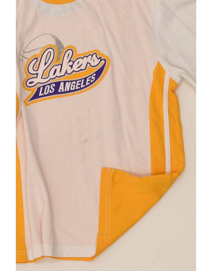 CHAMPION Boys Lakers Graphic Top Long Sleeve 9-10 Years Medium White | Vintage Champion | Thrift | Second-Hand Champion | Used Clothing | Messina Hembry 