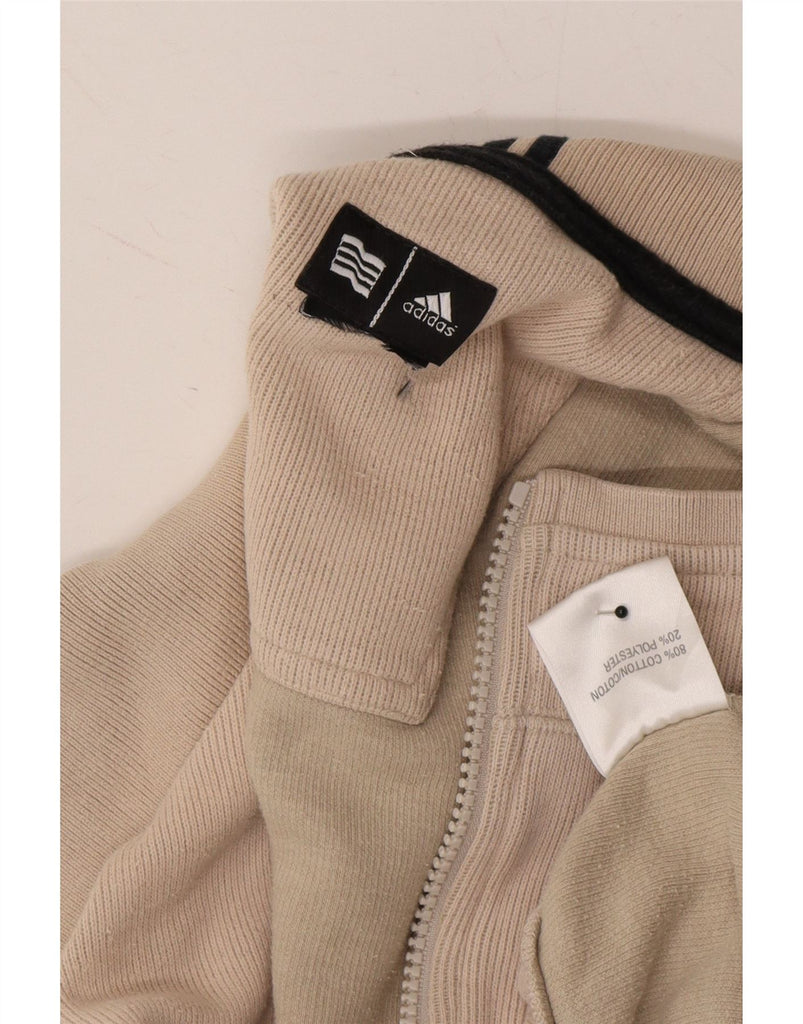 ADIDAS Mens Zip Neck Sweatshirt Jumper Large Beige Cotton Vintage Adidas and Second-Hand Adidas from Messina Hembry 