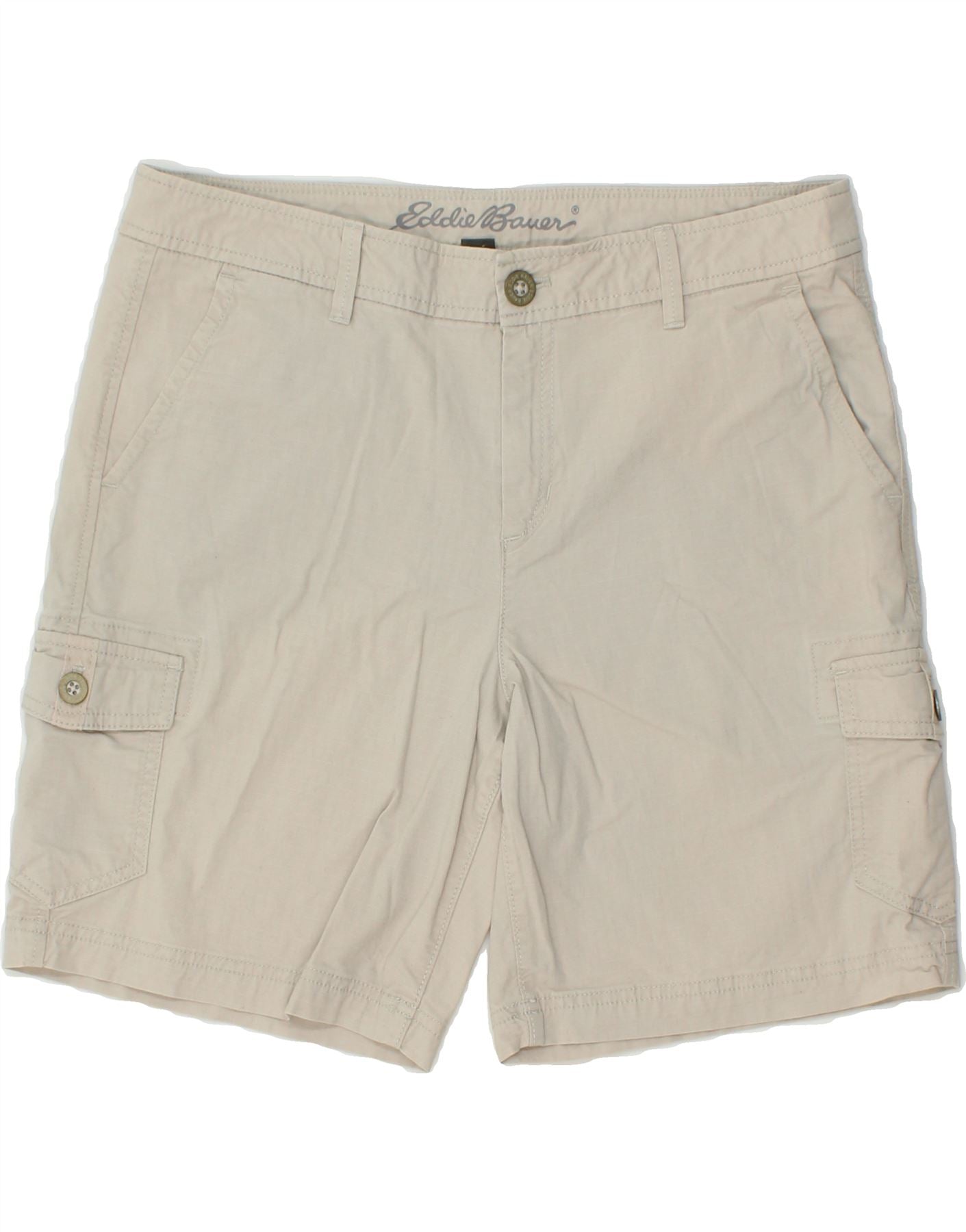 EDDIE BAUER Womens Cargo Shorts US 10 Large W38 Grey Cotton