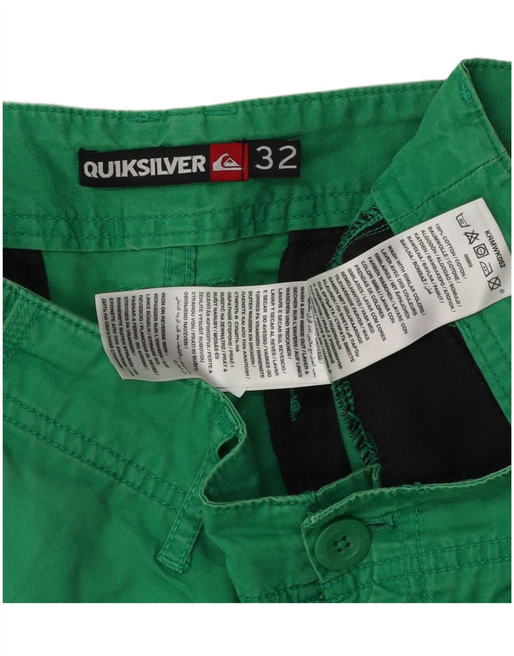 Quiksilver Mens Chino Shorts W32 Medium Green Cotton