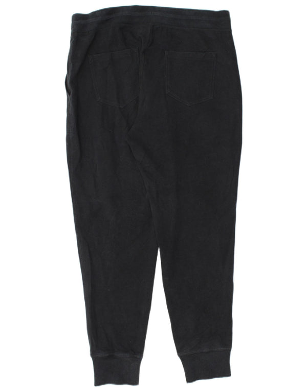 L.L.BEAN Womens Tracksuit Trousers Joggers UK 14 Medium  Black Cotton