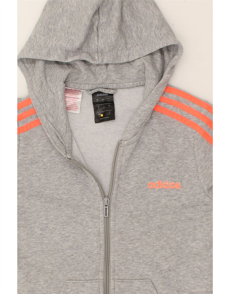 ADIDAS Girls Zip Hoodie Sweater 9-10 Years  Grey Cotton | Vintage Adidas | Thrift | Second-Hand Adidas | Used Clothing | Messina Hembry 