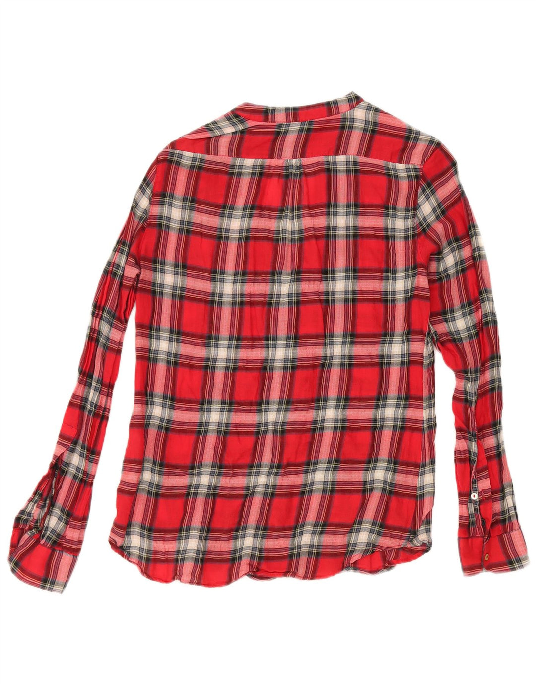Zara Womens Pullover Shirt UK 6 XS Red Check Cotton