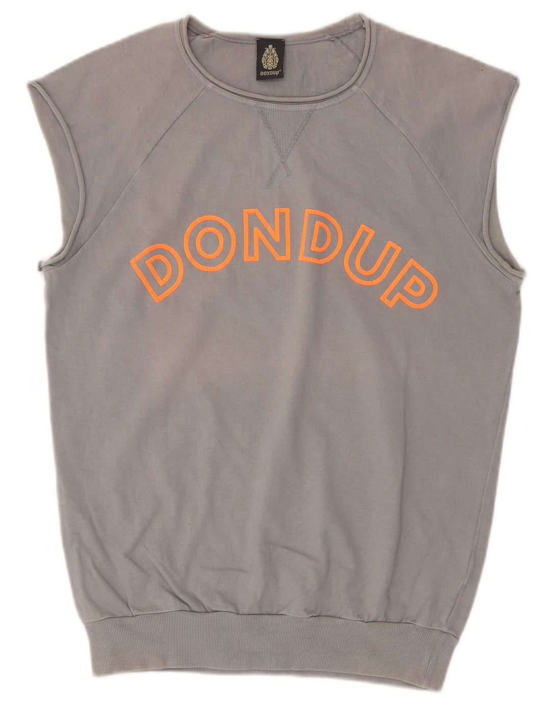 Dondup Mens Graphic Sleeveless Sweatshirt Jumper Medium Grey Cotton