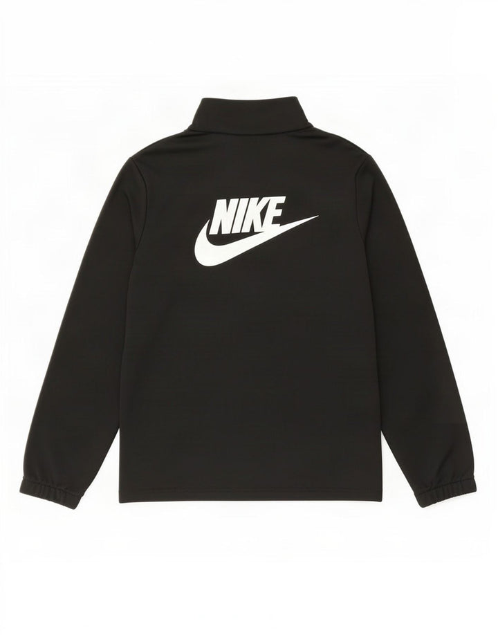 Nike Boys Graphic Tracksuit Top Jacket 12-13 Years Large Black Polyester
