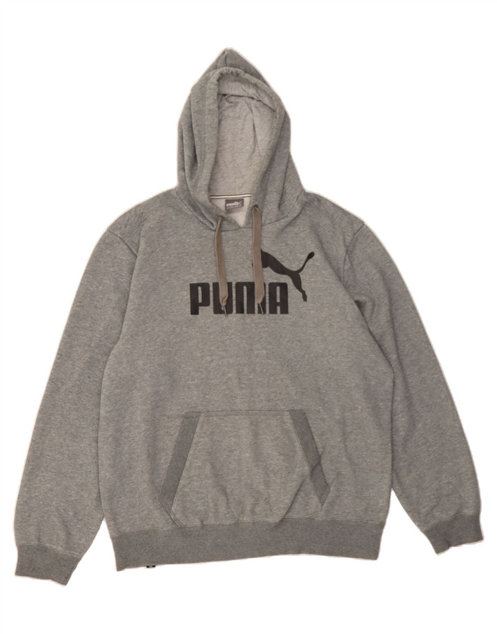 PUMA Mens Graphic Hoodie Jumper Large Grey Vintage Puma and Second-Hand Puma from Messina Hembry 