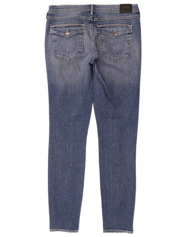 True Religion Womens Halle Mid Rise Super Skinny Jeans W30 L30 Blue Cotton
