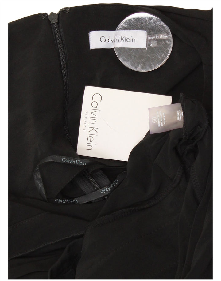 CALVIN KLEIN Womens Sleeveless Sheath Dress US 12 Large Black Polyester