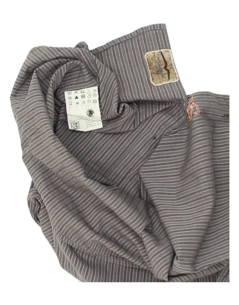 HUGO BOSS Mens Shirt Large Grey Striped Cotton | Vintage Hugo Boss | Thrift | Second-Hand Hugo Boss | Used Clothing | Messina Hembry 