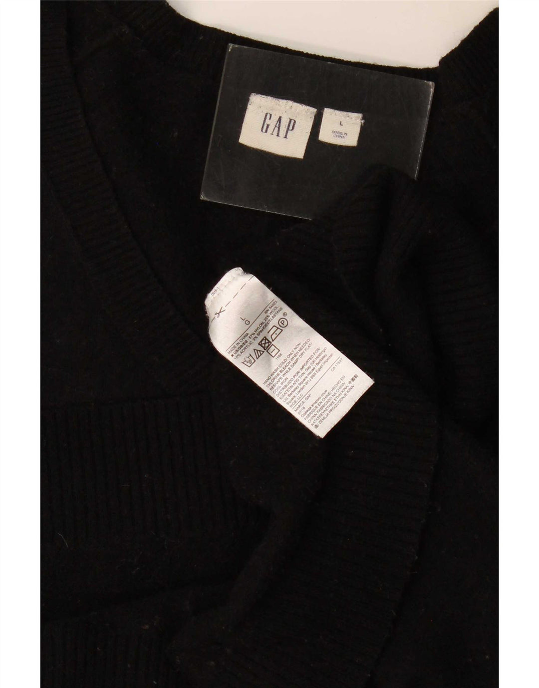 Gap Womens V-Neck Jumper Sweater UK 16 Large Black Nylon